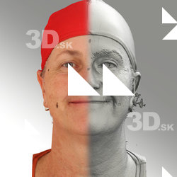 3D head scan of natural smiling emotion - Jana