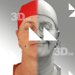 3D head scan of sneer emotion left - Jana