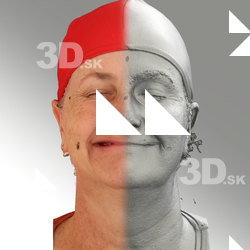 3D head scan of sneer emotion right - Jana