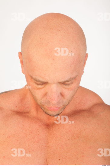 Head photo reference of bald Sebastian