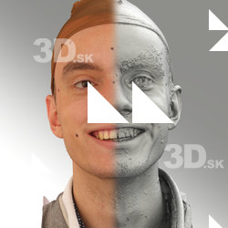 3D head scan of smiling emotion - Lukas