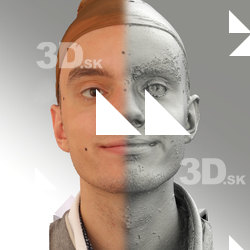 3D head scan of natural smiling emotion - Lukas