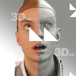 3D head scan of looking up emotion - Lukas