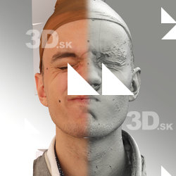 3D head scan of sneer emotion right - Lukas