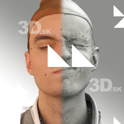 3D head scan of sneer emotion left - Lukas