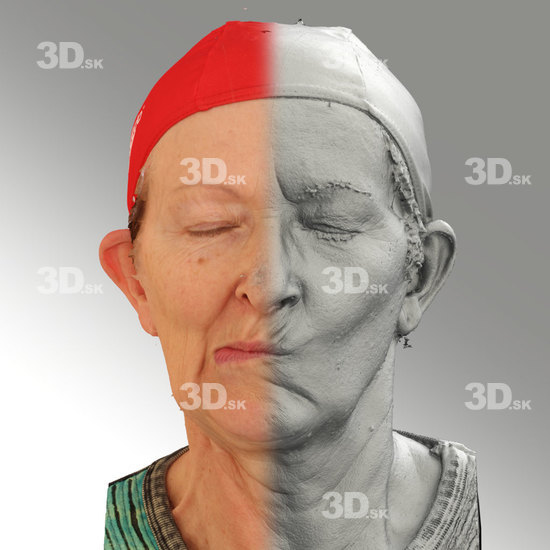 Head Emotions Woman White Slim 3D Phonemes And Emotions