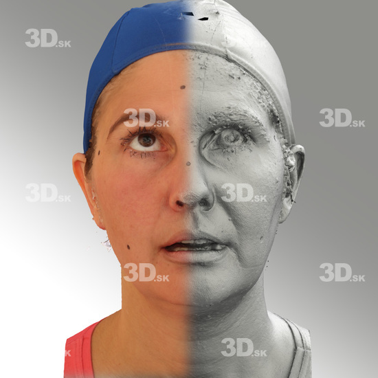 Head Woman White Average 3D Scans