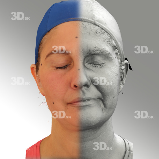 Head Woman White Average 3D Scans