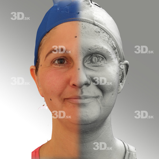 Head Woman White Average 3D Scans