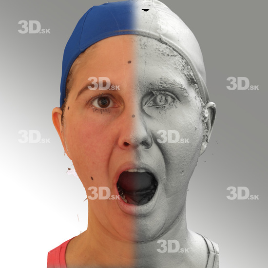 Head Woman White Average 3D Scans