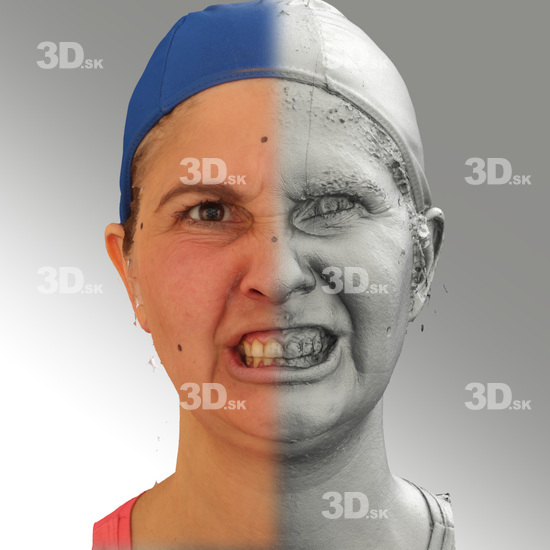 Head Woman White Average 3D Scans