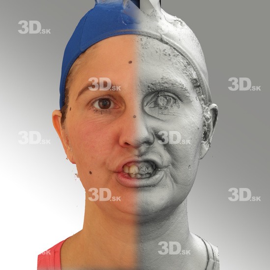 Head Woman White Average 3D Scans