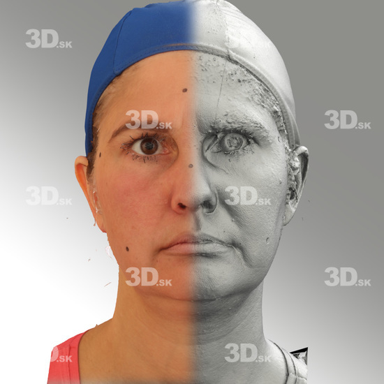 Head Woman White Average 3D Scans