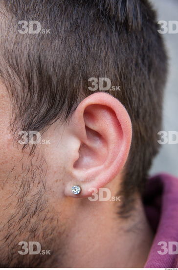 Caucasian man ear reference