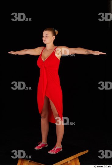 Woman White Slim Female Studio Poses