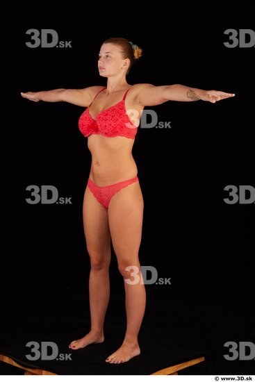 Woman White Slim Female Studio Poses