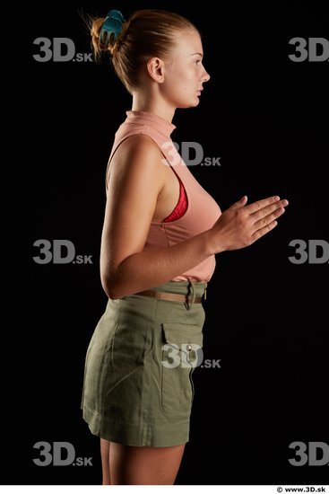 Woman White Slim Female Studio Poses