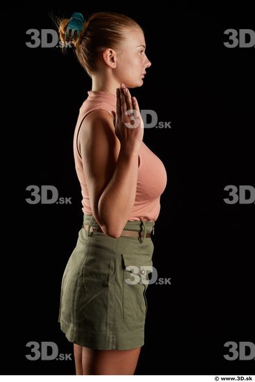 Woman White Slim Female Studio Poses