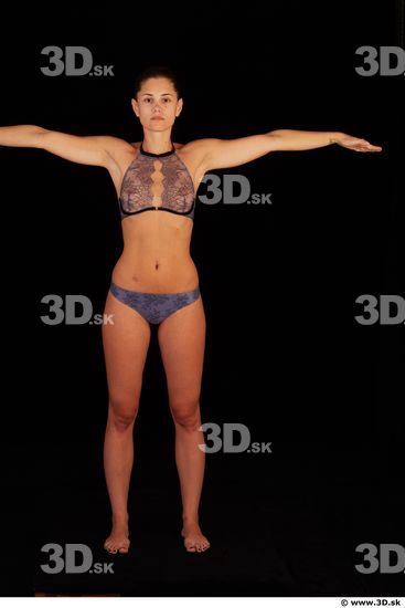 Whole body in underwear modeling t pose of Little Caprice