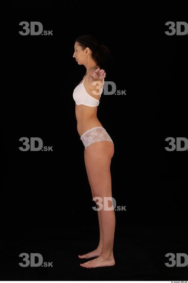 Woman T poses Underwear Slim Studio photo references