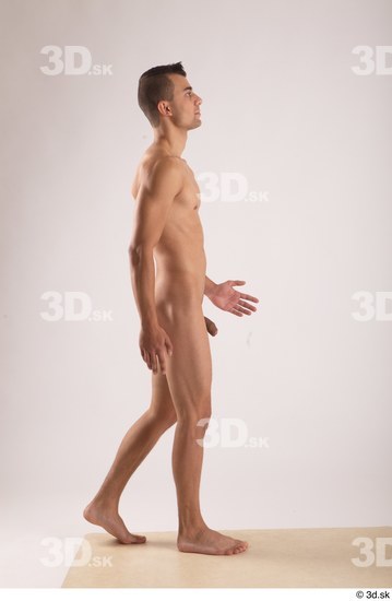 Whole Body Man White Nude Slim Walking Studio photo references