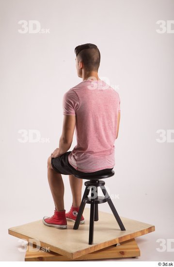 Whole Body Man White Slim Sitting Studio photo references