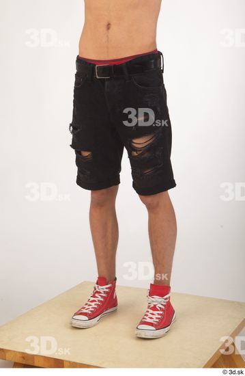 Leg Man White Shoes Shorts Slim Studio photo references