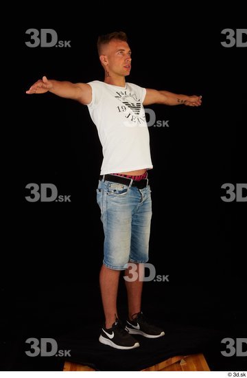 Whole Body Man T poses White Casual Slim