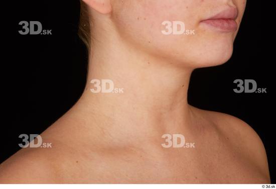 Neck Woman White Slim Studio photo references