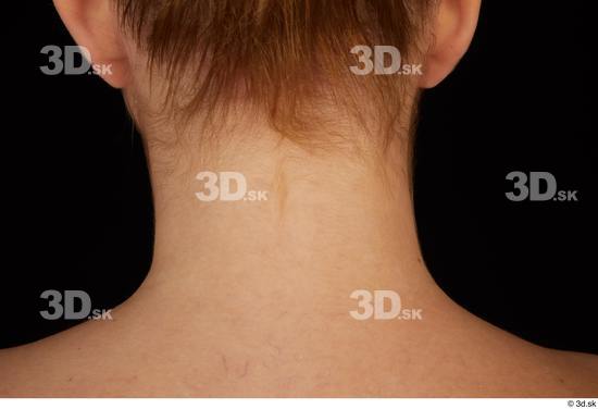 Neck Woman White Slim Studio photo references