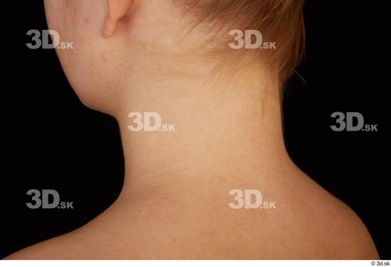 Neck Woman White Slim Studio photo references