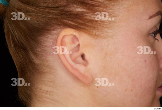 Ear Woman White Slim Studio photo references