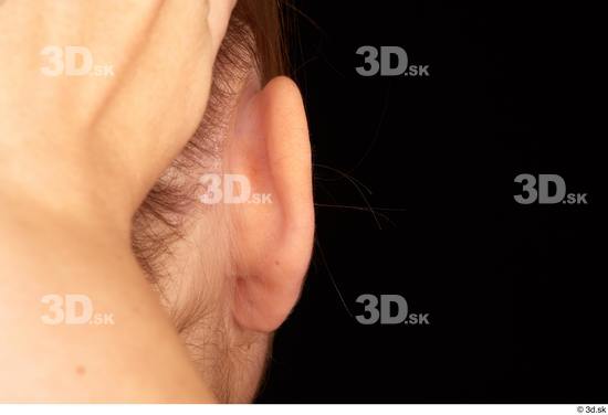 Ear Woman White Slim Studio photo references