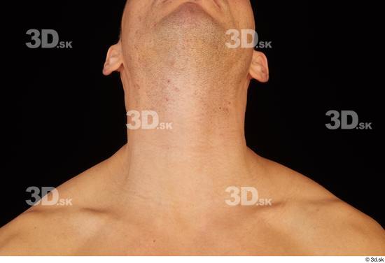 Neck Man White Slim Studio photo references