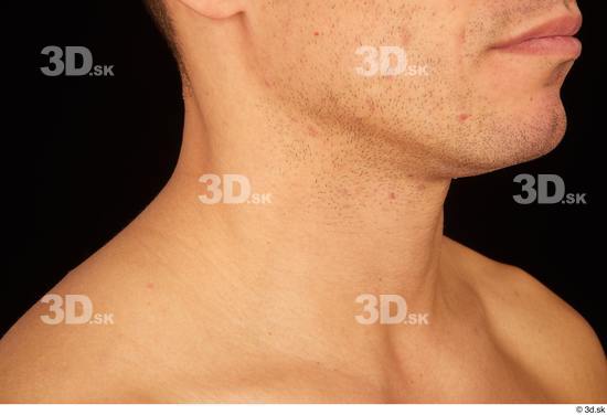 Neck Man White Slim Studio photo references