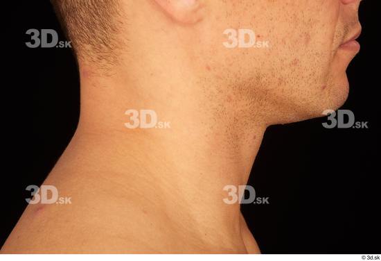 Neck Man White Slim Studio photo references