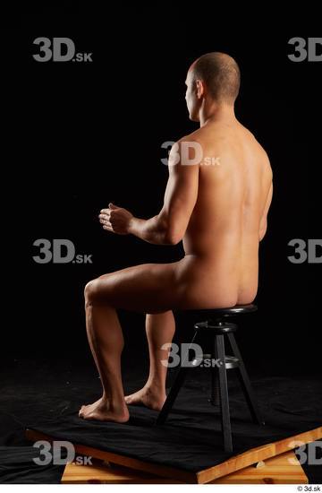 Whole Body Man White Nude Slim Sitting Studio photo references