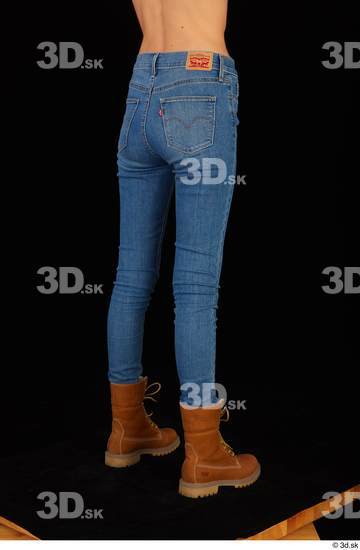 Leg Woman White Casual Shoes Jeans Slim Studio photo references