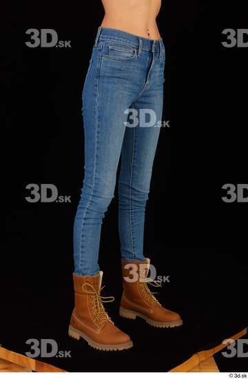 Leg Woman White Casual Shoes Jeans Slim Studio photo references