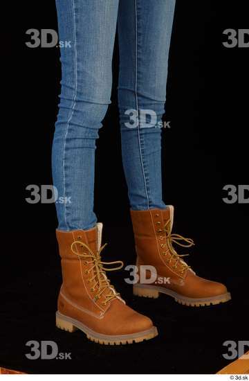 Foot Woman White Casual Shoes Jeans Slim Studio photo references