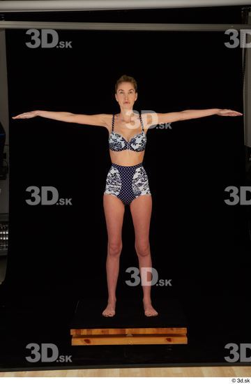 Woman White Casual Underwear Slim Standing Studio photo references