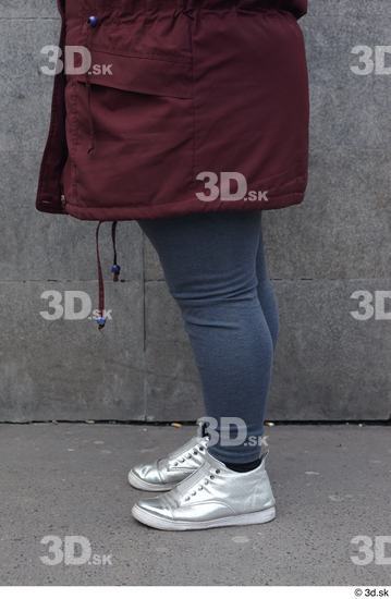 Leg Woman White Casual Overweight Street photo references