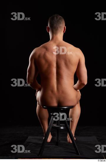 Whole Body Man White Nude Athletic Sitting Studio photo references