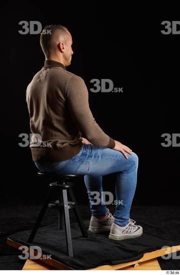 Whole Body Man White Athletic Sitting Studio photo references