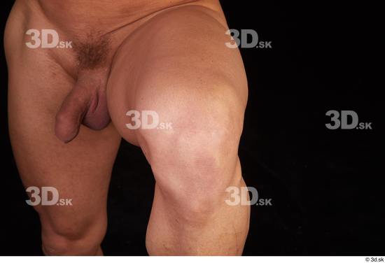 Knee Man White Nude Athletic Studio photo references