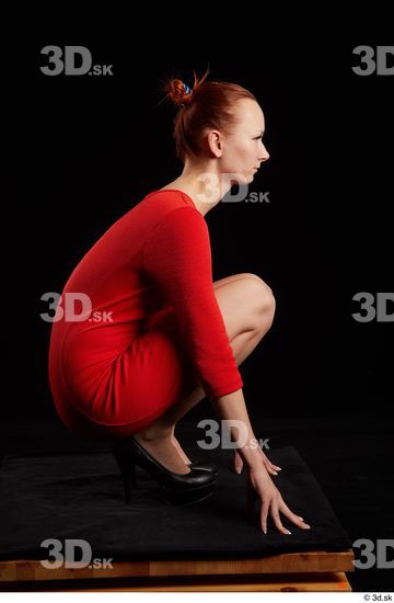 Woman White Slim Female Studio Poses