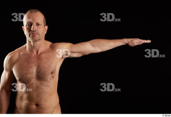 Arm Man White Nude Muscular Studio photo references