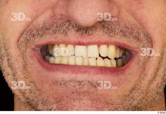 Teeth Man White Muscular Studio photo references