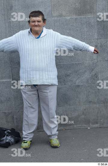 Whole Body Woman T poses White Overweight Standing Street photo references