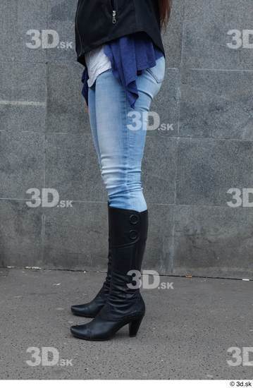 Leg Woman White Casual Slim Street photo references